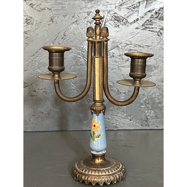 Late 19th Century Pair of French Antique Candle Holders For Sale - Image 5 of 7