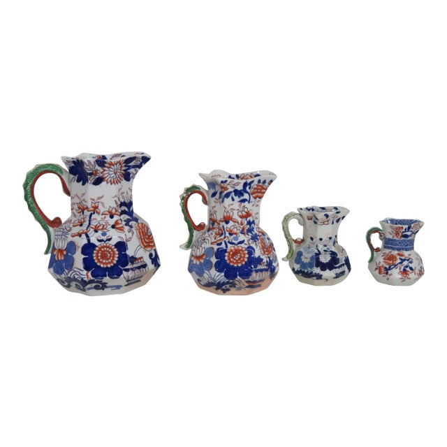 Masons Ironstone Set of Four Jugs Pitchers 19th Century For Sale