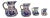 Masons Ironstone Set of Four Jugs Pitchers 19th Century For Sale