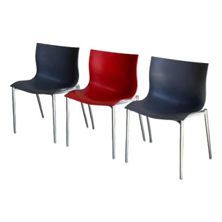 Philippe Starck Plastic and Metal Stacking Chairs Set of 3 1990s For Sale