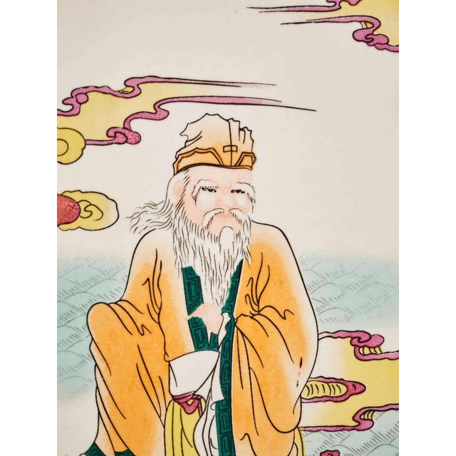 Wood Chinese Painted Panels, Set of 2 For Sale - Image 7 of 10