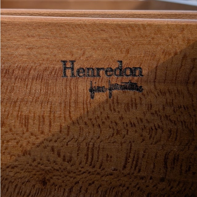 Wood Henredon 1970s Credenza – Traditional Walnut Sideboard With Brass Pulls & Adjustable Shelving, 66” Vintage Cabinet For Sale - Image 7 of 18