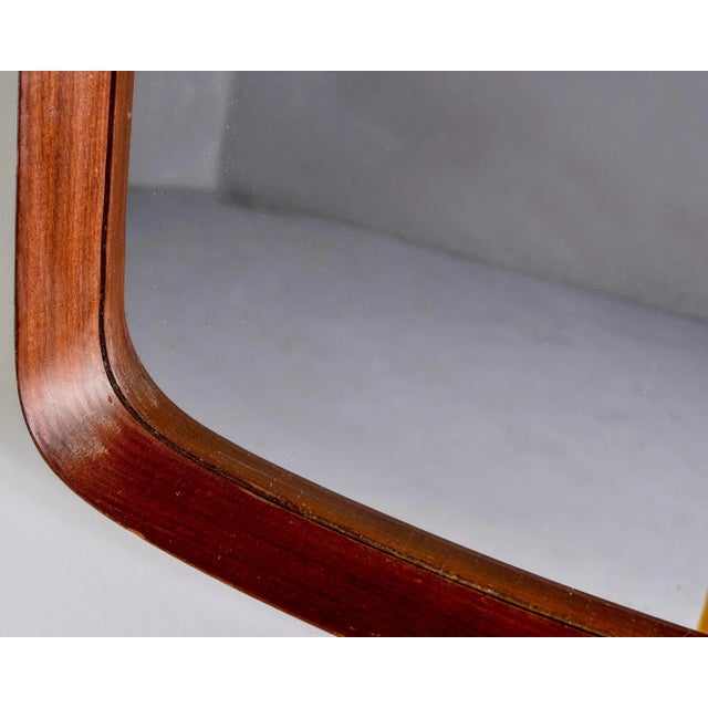 Brown Mid Century Italian Mahogany Rectangular Shape Mirror For Sale - Image 8 of 11