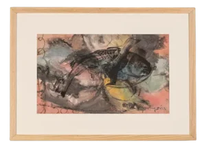 Fish, Watercolor on Paper, Framed