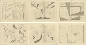 Van Der Horst, Architectural Artworks, Original Engravings, Set of 6
