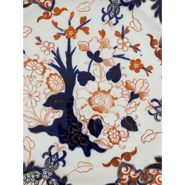 Late 19th Century Antique English "Kings" Pattern Crown Derby Plate For Sale - Image 6 of 15
