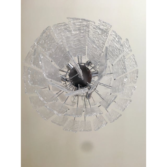 Metal Murano Glass Hammer Transparent Sputnik Chandelier For Sale - Image 7 of 13
