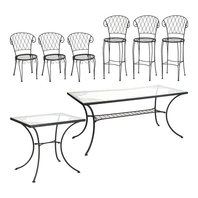 Classical Klismos Iron Outdoor Set - 20 Pieces For Sale