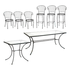 Classical Klismos Iron Outdoor Set - 20 Pieces