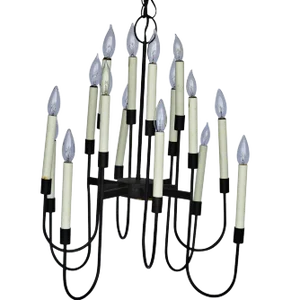 Mid-Century 16 Light Wrought Iron Chandelier