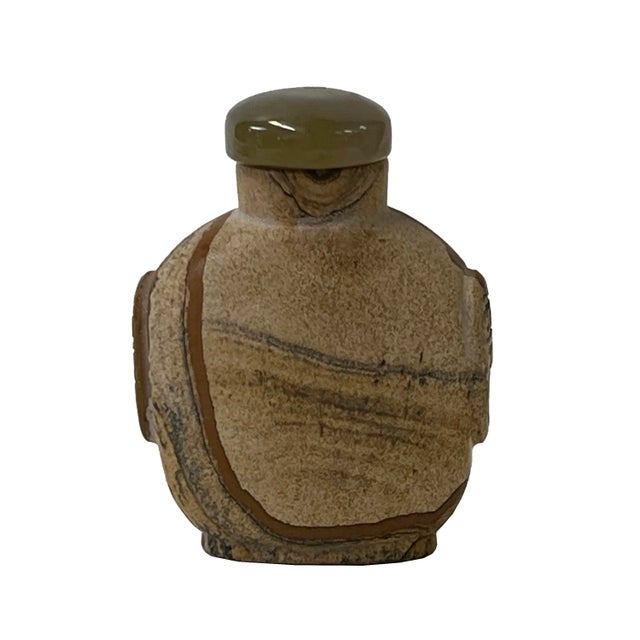 Stone Collectible Natural Agate Stone Carved Snuff Bottle Display Art For Sale - Image 7 of 7