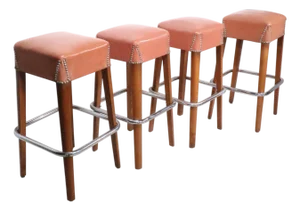 Mid 20th Century Set of Four Mid Century Art Deco Bar Stools