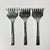 French Vintage Boho Chic Chippendale Stainless Steel Petit Four Serving Forks - Set of 3. For Sale - Image 3 of 9