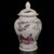 Graceful Chinese general jar (Jiangjun Guan) with domed pointed‑finial lid. Finished in famille‑rose style polychrome...