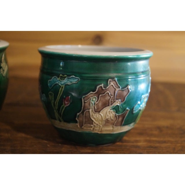 18th Century Yongzheng Chinese Green Glazed Pots - A Pair For Sale - Image 4 of 13