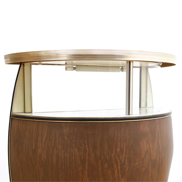 Vintage 1960s Barrel Shaped Dry Bar Liquor Cabinet For Sale - Image 9 of 12