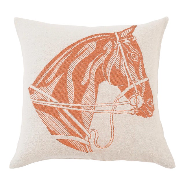 Horse Head Mandarina Alpaca Pillow - Right-Facing For Sale