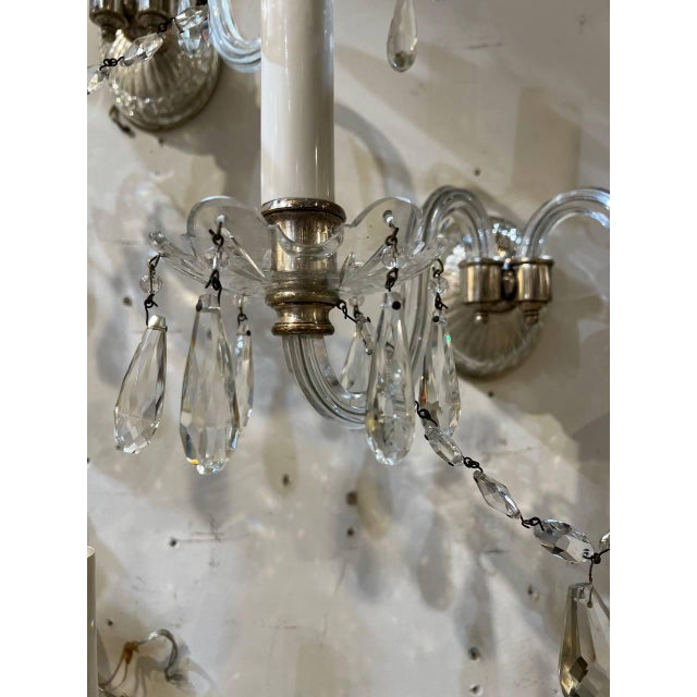 Glass 1900s Caldwell Crystal Sconces 2 Lights - a Pair For Sale - Image 7 of 10