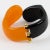 Angela Caputi Black and Orange Resin Clamper Bracelet For Sale - Image 9 of 10
