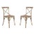 Pair of Whitewashed Oak Bistro Dining Chairs For Sale