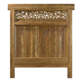 Carved Teak Bali Headboard For Sale
