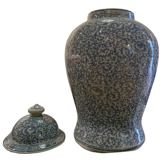 Chinese Chinese Landscape Porcelain Temple Jar For Sale - Image 3 of 8