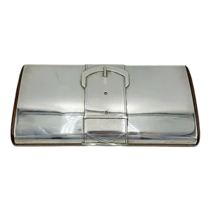 Mid 20th Century Vintage Gucci Sterling Silver & Rosewood Buckle Box Trinket Cigarette Italian