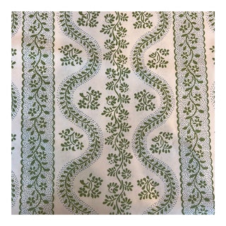 Sister Parish Dolly in Green and Blue on Cotton Fabric- 3 1/2 Yards For Sale