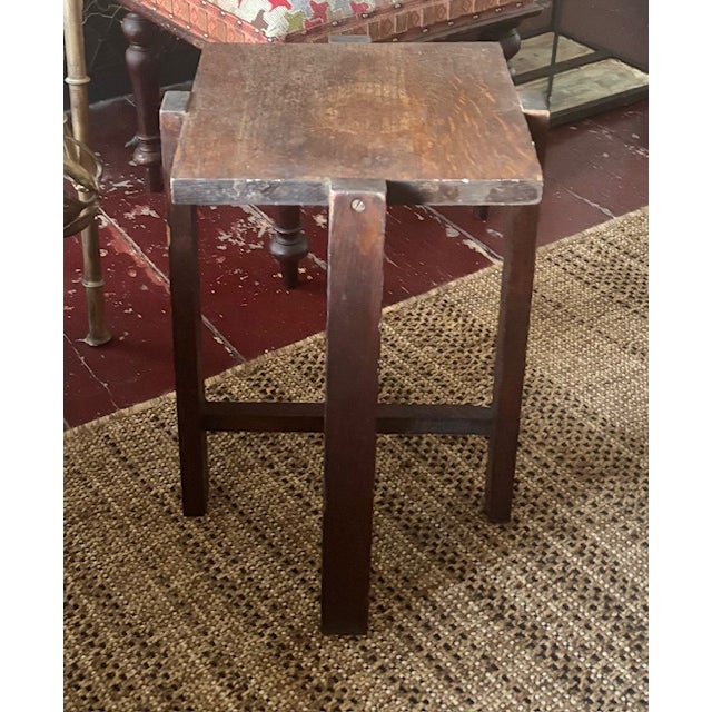 Antique Arts and Crafts 4 Legs Side Table, Plant Stand For Sale In New York - Image 6 of 10