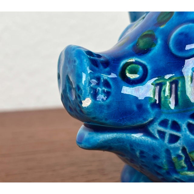 Mid-Century Modern Italian Rimini Blu Pottery Piggy Penny Bank Figurine by Aldo Londi for Bitossi, 1960s For Sale - Image 17 of 18