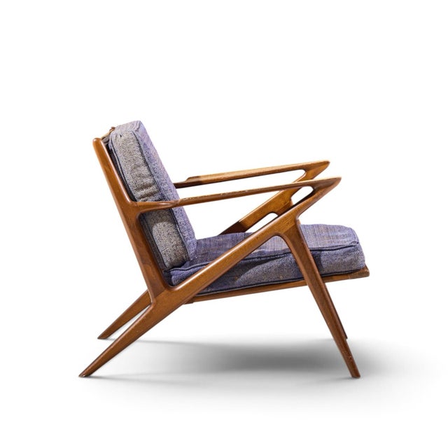 Poul Jensen for Selig Mid Century Walnut Z Lounge Chairs - Pair For Sale - Image 11 of 13