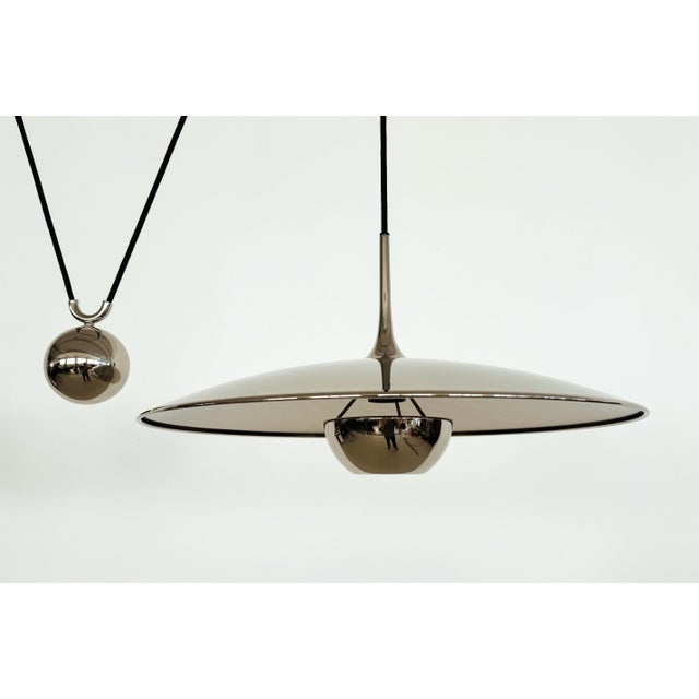 Onos 55 Double Pull Pendant with Counter Weights in Nickel by Florian Schulz, 2010s For Sale - Image 11 of 14