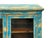 Turquoise Shabby Chic Turquoise Blue Half-Glass Doors Medium Size Cabinet For Sale - Image 8 of 15