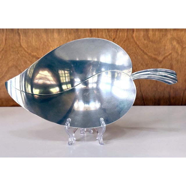 Late 20th Century Sterling Silver Tray in Leaf Form by Tiffany & Co. For Sale - Image 4 of 16