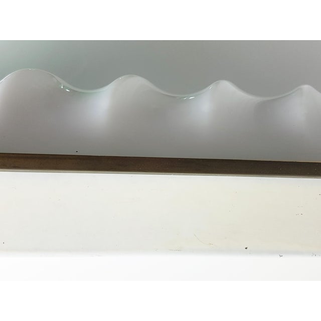 Large White Acrylic Glass, Metal & Brass Wall Lamp from Italian Cinema, 1950s For Sale - Image 11 of 13