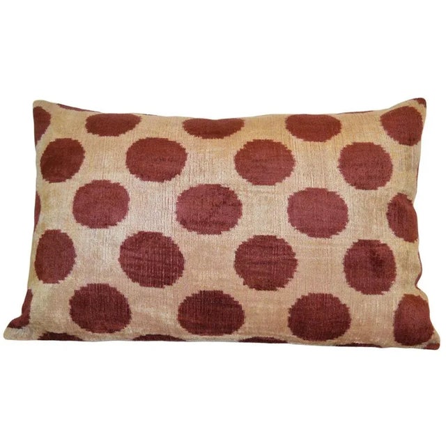 Contemporary Silk Uzbek Ikat Velvet Hand Made Pillow Cushion For Sale - Image 3 of 3