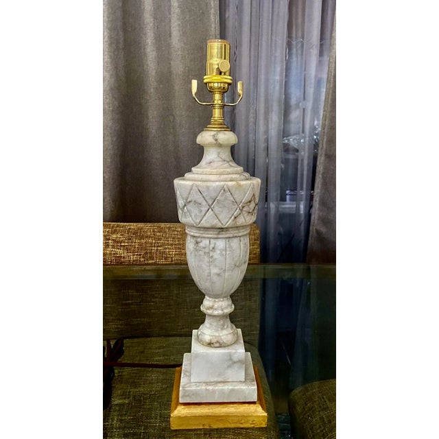 Italian Urn Neoclassic Alabaster Table Lamp For Sale - Image 13 of 13