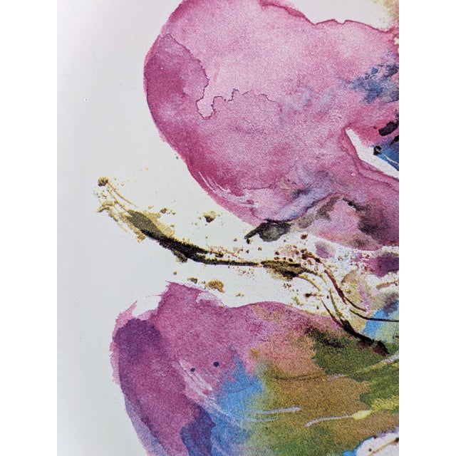 Decorative Ceramic the Orchid Plate by Zao Wou-Ki, 1986 For Sale - Image 6 of 13