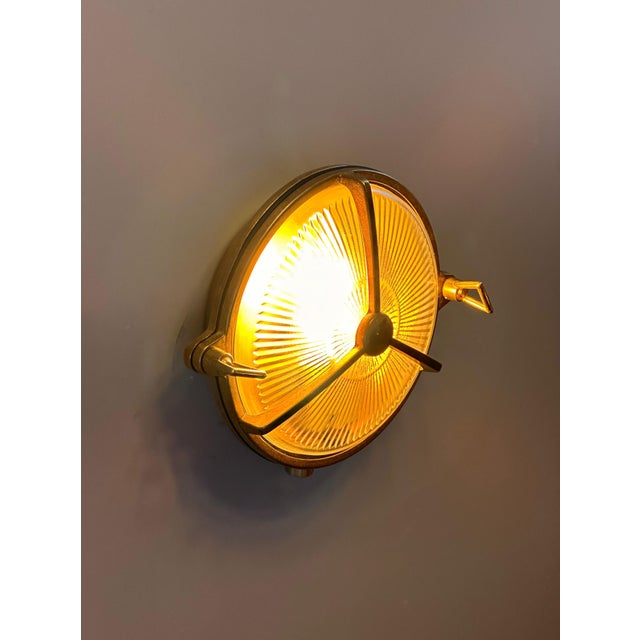 Not Yet Made - Made To Order Pasaco Nautical Brass Wall Sconce – Outdoor Coastal Weatherproof Light For Sale - Image 5 of 9