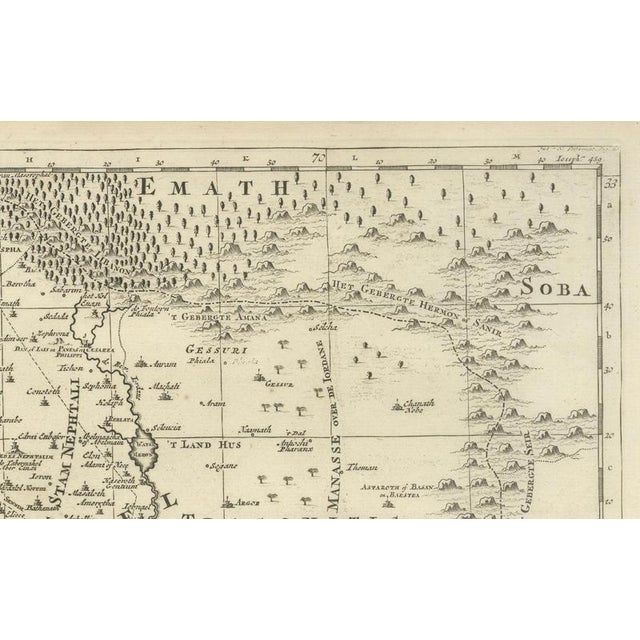 Paper Antique Holy Land Map with Twelve Tribes of Israel from Covens & Mortier, 1700s For Sale - Image 7 of 10