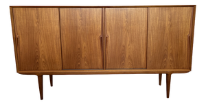 Model 19 High Sideboard in Teak with Sliding Doors by Gunni Omann for Omann Jun, 1960s