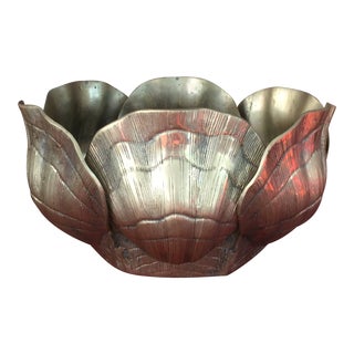 Solid Brass Shell Planter For Sale