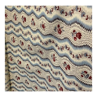 Pierre Frey Greuze Bleu Rouge Fabric- 3 Yards For Sale