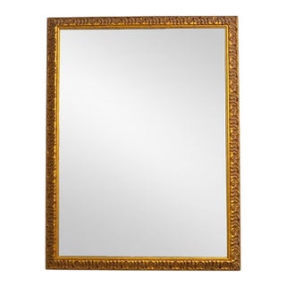 Ornate Carved Rectangular Gold Frame Mirror For Sale