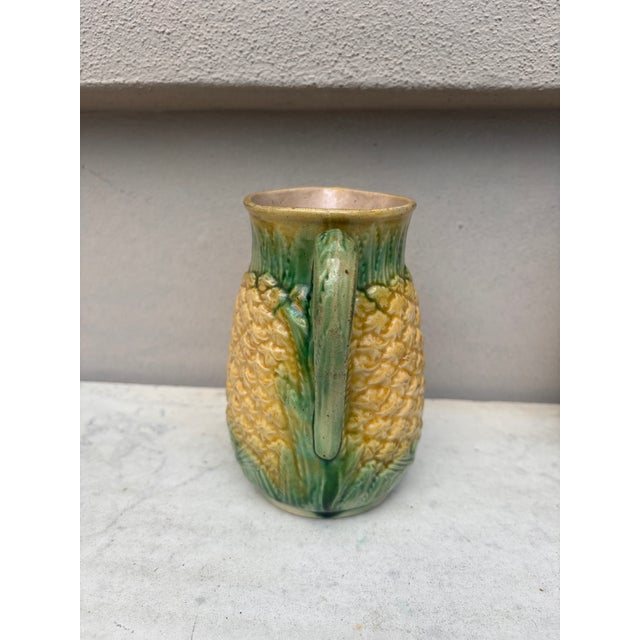 Victorian 19th Century Majolica English Pineapple Pitcher For Sale - Image 3 of 6