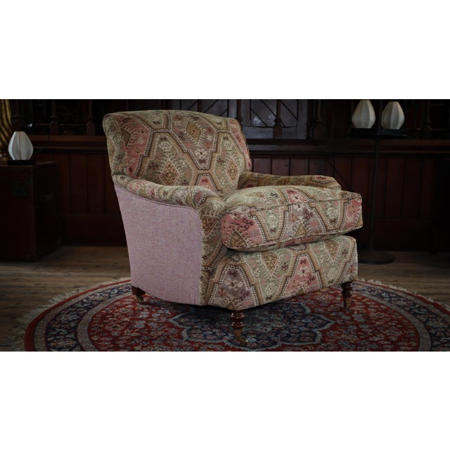 Armchair in Kilim and Jacquard Olive from George Smith, 2010s For Sale - Image 13 of 18