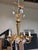 Italian Gilt Wood & Porcelain Roses Chandelier For Sale - Image 4 of 9