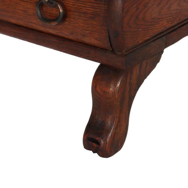 Arts & Crafts Lundstrom Oak 2-Stack Barrister Bookcase With Leaded Glass C1910 For Sale - Image 3 of 16