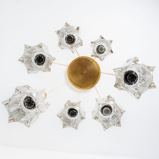 Cascading Glass and Brass Pendant fro Peill Putzler, 1970s For Sale - Image 13 of 18