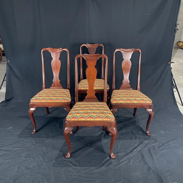 Vintage British Queen Anne Style Carved Mahogany Game Table For Sale - Image 10 of 11